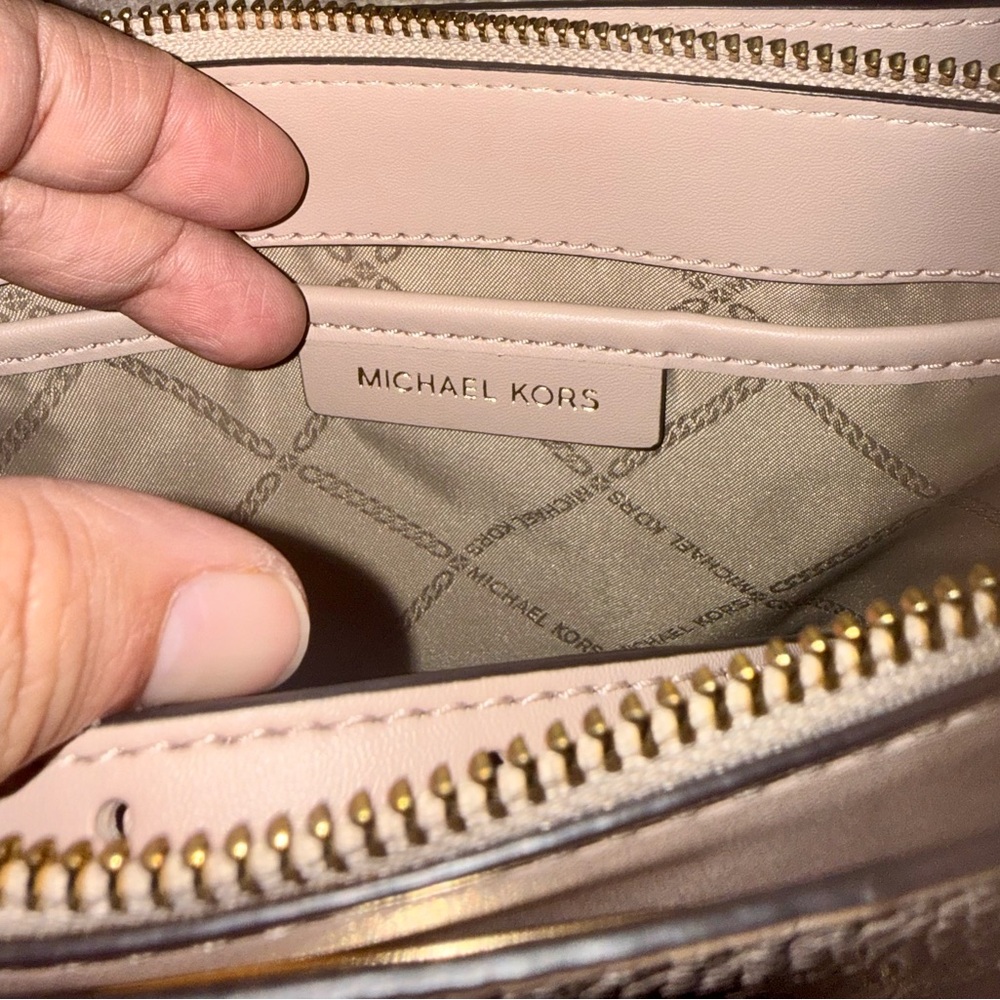 NWOT Michael Kors Valerie Small Pebbled Leather Satchel Blush Pink Gold Hardware - Picture 9 of 12